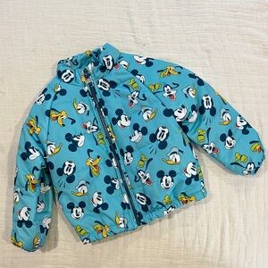 NWOT Disney Blue Mickey Mouse Kids Puffer Jacket